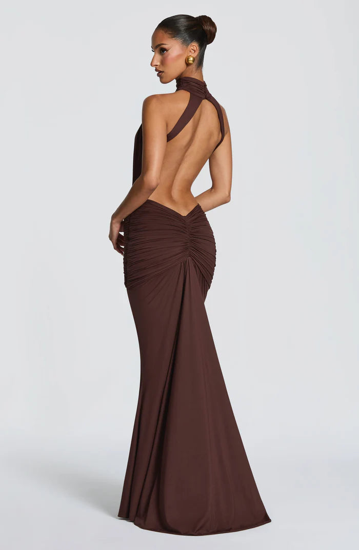 Babyboo Fashion Thekla Maxi Dress Plum Brown