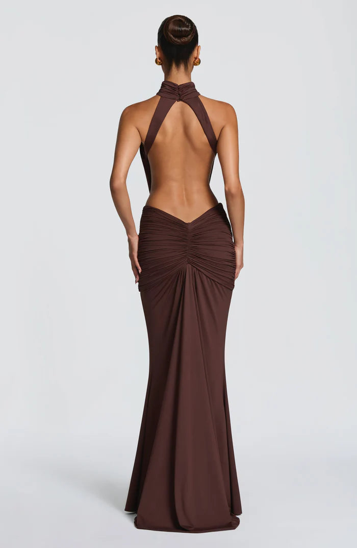 Babyboo Fashion Thekla Maxi Dress Plum Brown