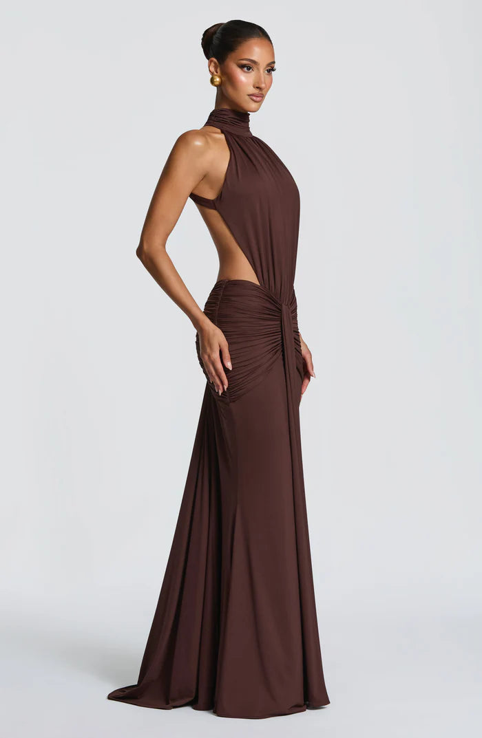 Babyboo Fashion Thekla Maxi Dress Plum Brown