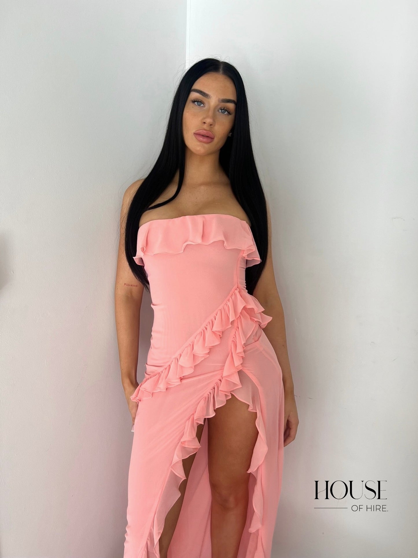House of CB Sarina Ruffle Dress Apricot