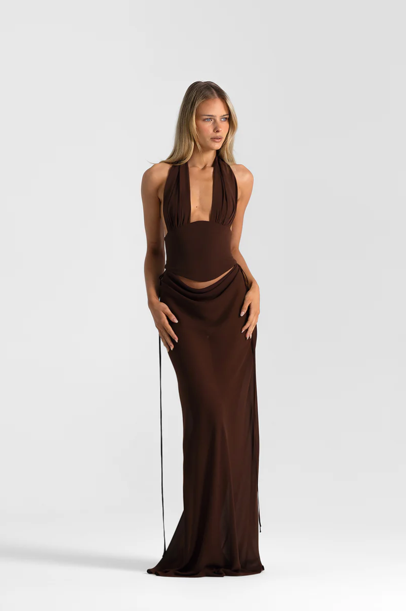 Natalie Rolt Bronte Top & Allira Skirt Espresso